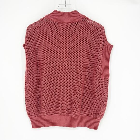 BRIT. NY 1/2 Zip Knit Top XL Pink - Picture 2 of 5